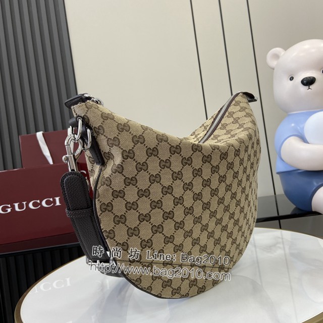 Gucci專櫃古馳最新款2025早春系列Body雙鎖扣手袋中號肩背包 jh2371型號：817420